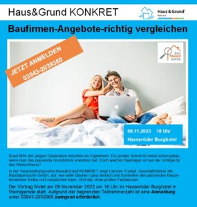Read more about the article Haus&Grund KONKRET -Bauträgersuche-aber richtig