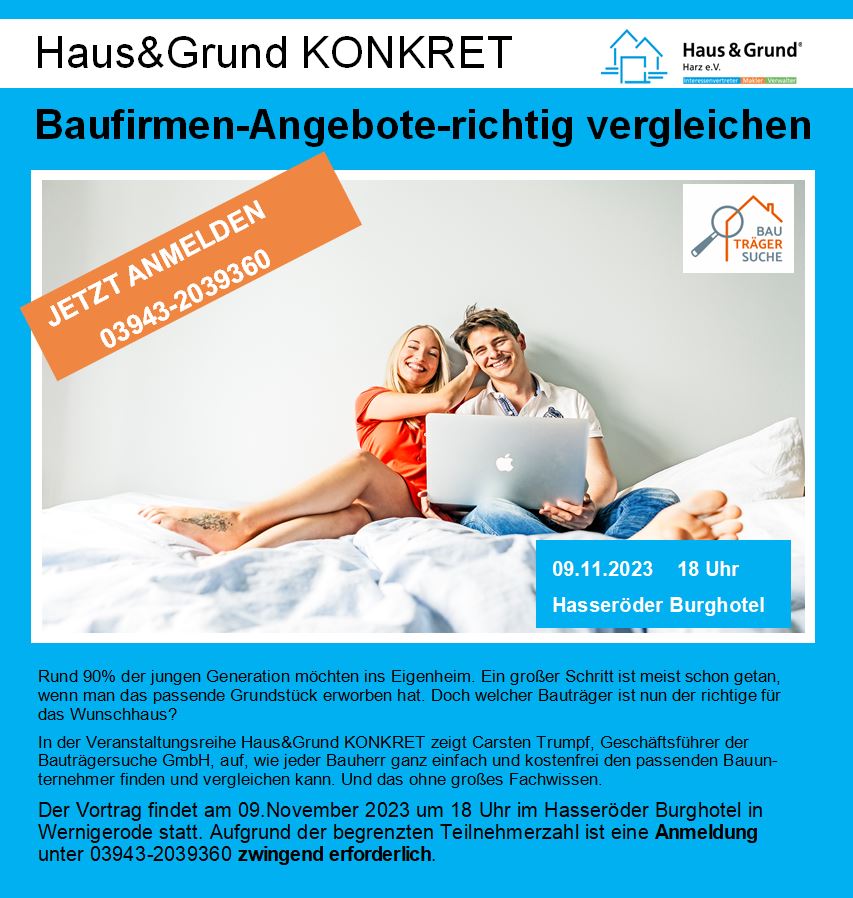 You are currently viewing Haus&Grund KONKRET -Bauträgersuche-aber richtig